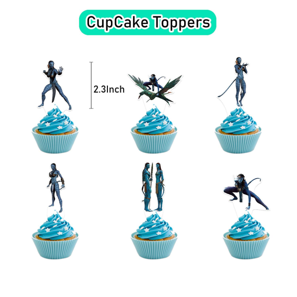 Avatar 2-tema födelsedagsfestdekorationer Avatar 2 Pull Tab Cake Insert Ballonger Spiral Hangers Party (FMY) Set A