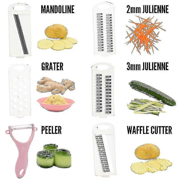 5-i-1 Mandolin Slicer for Kjøkken - Grønnsaks Slicer og Kutter (FMY)