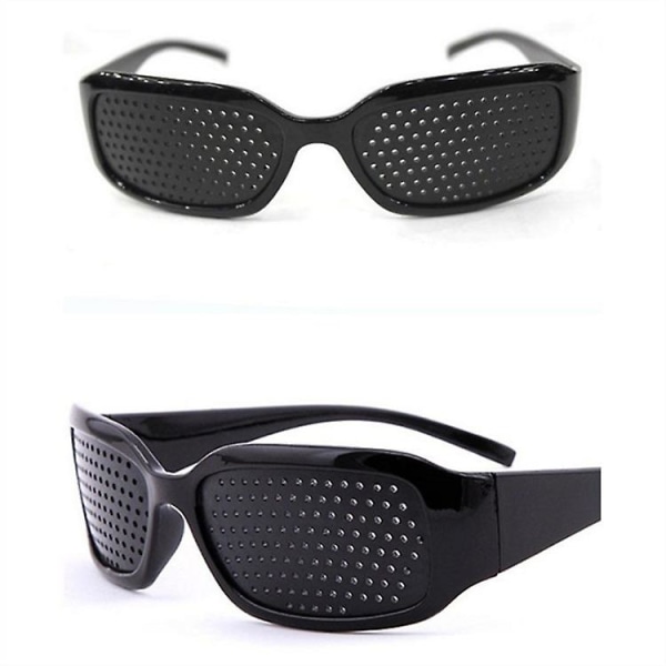 Pinhole-briller for å forbedre synet Svarte unisex synstyrkende nålehullsbriller (FMY)