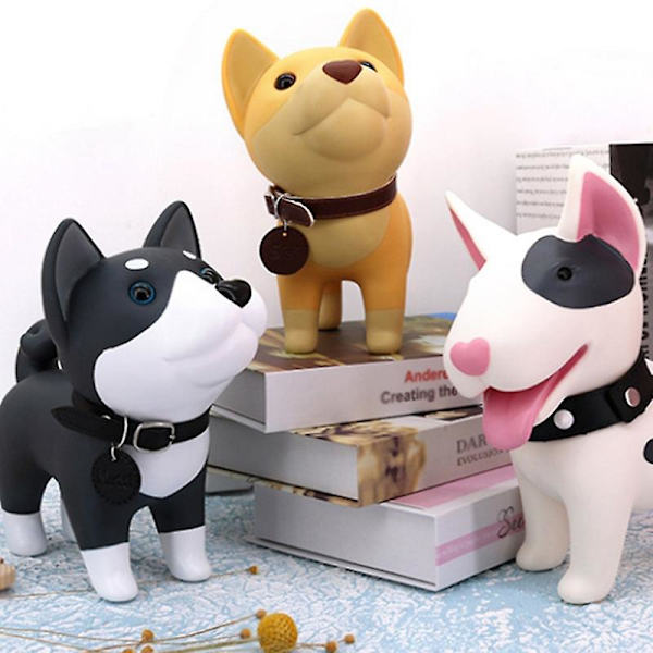 Söt Hund Spargris, Bullterrier Myntspargris Barnleksak Spargris Hundvalp Spargris för Flickor Pojkar Cartoon P  (FMY) Black White Pink A