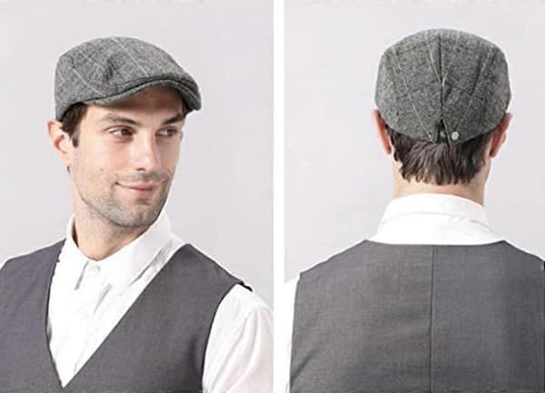 Middelaldrende og eldre Toppet Caps Justerbar Klassisk Beret Flat Hat (grå)  (FMY) grey