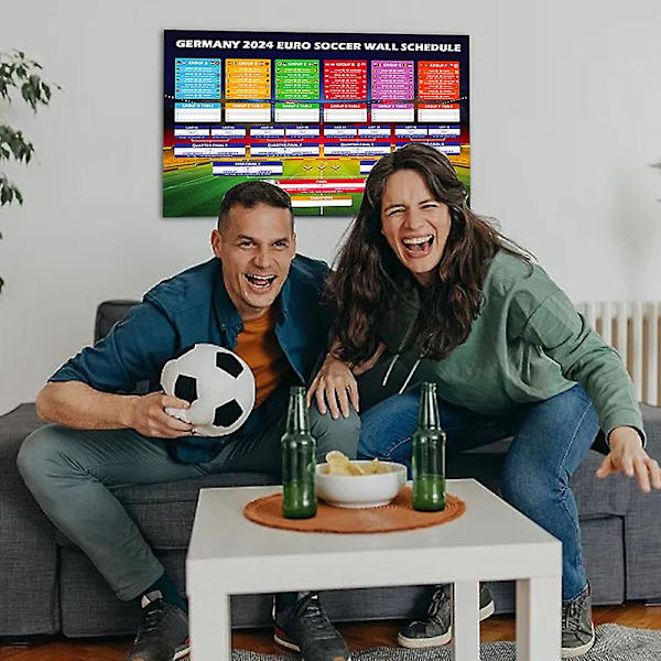2024 EM Fodbold Vægplan ASM Kamp Skema Plakat Til Bar Hjemmefest Dekoration (FMY) L