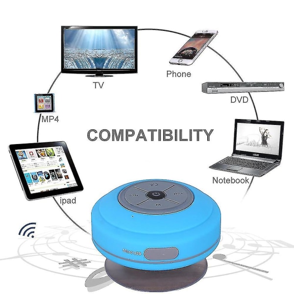 Kylpyhuoneen vedenkestävä Bluetooth-kaiutin Imukappalekaiutin FM-radio TF-kortinlukija (FMY)