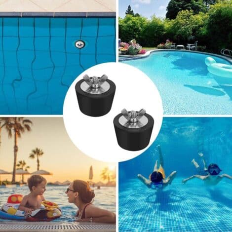 2 gummiprop til pool, 38 mm vinterprop til pool, poolprop med vingemøtrikker i rustfrit stål til poolrørfittings (FMY)