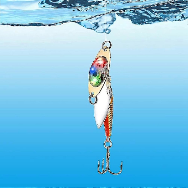10 st LED-fiskebeten Fiskebåtar Undervattenblinkare Bass Halibut Blinkare Trolling Djupt Släpp Golden