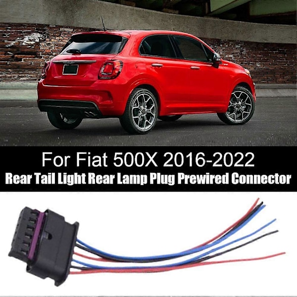 6-nastainen liitin Fiat 500X:lle (2016-2022) takavalolle, esijohdotettu liitin (FMY)