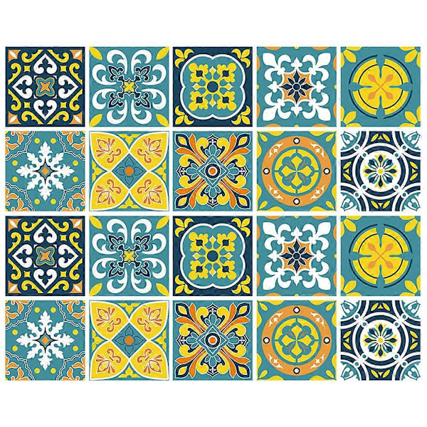 20 kpl itseliimautuvat laattatarrat seinälle, DIY-laattatarrat kodin sisustukseen keittiöön, olohuoneeseen ja makuuhuoneeseen (FMY) 10x10cm