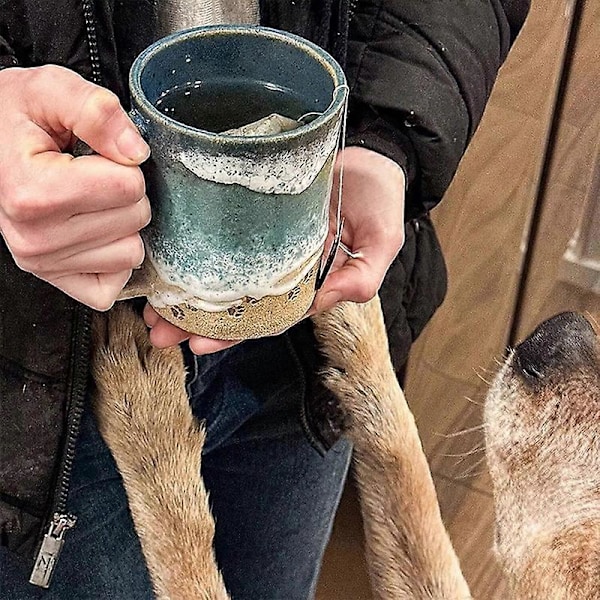 Keramisk Kaffemugg med Havskustlinje, Tassavtryck, Vattenkopp, Tekopp, Kaffetillbehör (FMY) 11oz