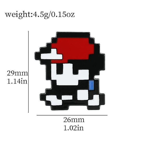 5 kpl/setti Game Super Marios -rintakoristeet Mario Bros -neula reput, vaatteet, takit, hatut koristeluun (FMY)