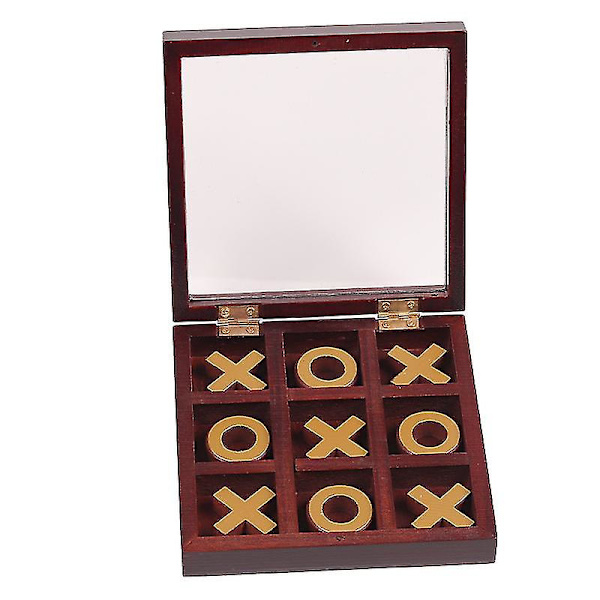 1 stk. Solid Træ Tic-Tac-Toe Brætspil, Børne Puslespil Legetøj (FMY)