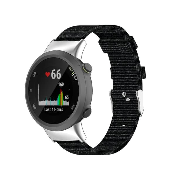 Til Garmin Forerunner 45 Nylon Canvas Urrem Til Garmin Forerunner 45 / 45s  (FMY) Black