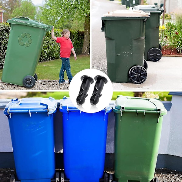 3 Par Hjulbehållarlock Gångjärnstappar, 67mm X 31mm Svart Plast Passar För 240l Hushålls Hjulbehållare (FMY)