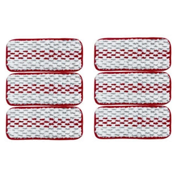 6-pack Ersättningsmoppdukar för Vileda Mopphuvud, Vileda Easy Clean Mopp Tillbehör (FMY) Red & white