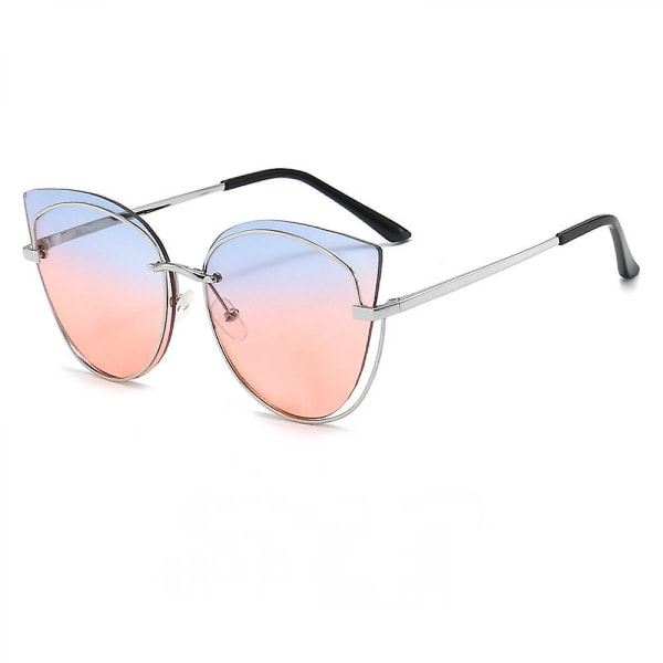 Cat Eye-solglasögon för kvinnor Modedesignerstil Spegellinser (FMY)