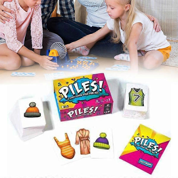 Piles Nopea Korttipeli - Interaktiivinen Perhe- ja Lasten Lautapeli, Lasten Vaatepinopeli, Opettavainen ja Kiehtova (FMY) Clothes Folding Game