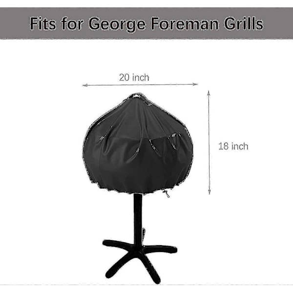 Grillöverdrag för George Foreman, Twopone Elektriskt Grillöverdrag Rund Grillöverdrag, Inomhus Utomhus Vattentätt, 20x18 Tum Tw (FMY)