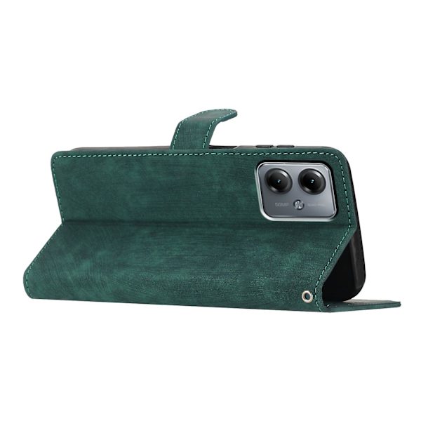 Väska för Motorola Moto G54 5G - Skinn-touch PU-läder Plånboksfodral med Stativ (FMY) Green