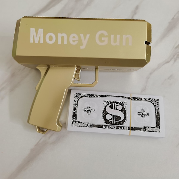 Slinx Banknote Gun Gör Det Regnar Pengar Kontant Spray Cannon Gun Leksak Sedlar Spel Utomhus Familj Rolig Barnfest Presenter För Barn (FMY) gold