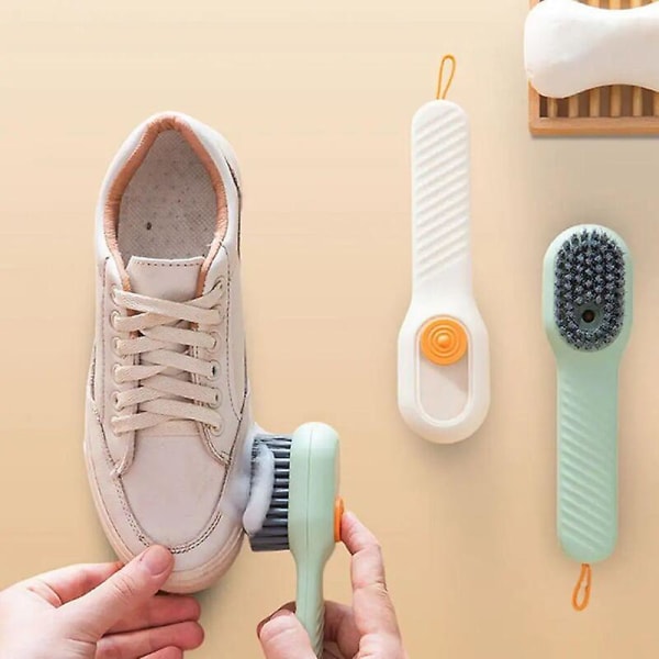 Shoe Brush Automatic Liquid Discharge Deep Cleaning Soft Bristles Household Cleaning Brush For Daily Use White  (FMY)