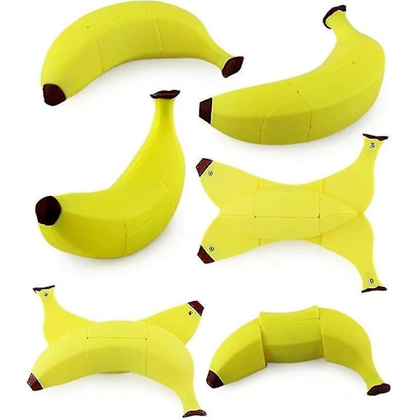 3D Fruktkubset med Banan, Citron och Äpple - Magisk Kub-paket för Barn - Pedagogiska Leksaker - 3-pack (FMY)