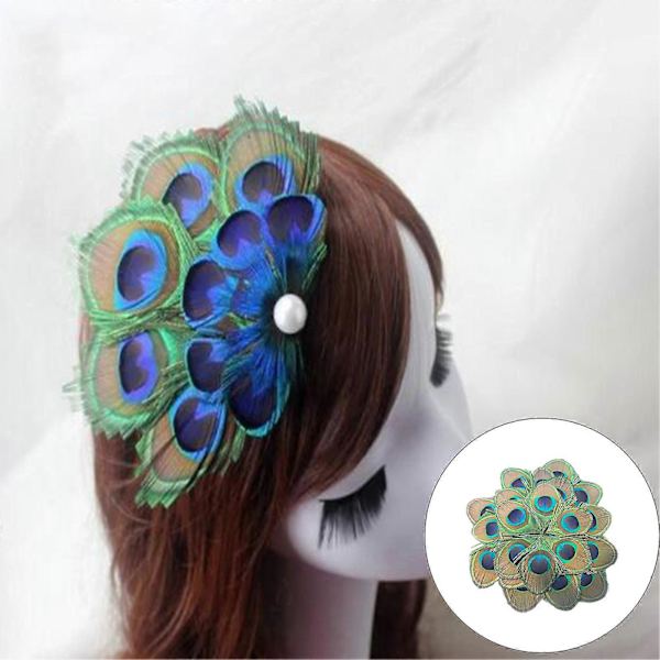 20 kpl Peacock Feather - Upea ja silmiinpistävä Peacock Eyes -kuvio, luonnonhöyheniä DIY- käsitöihin ja koristeluun (FMY) 20PCS