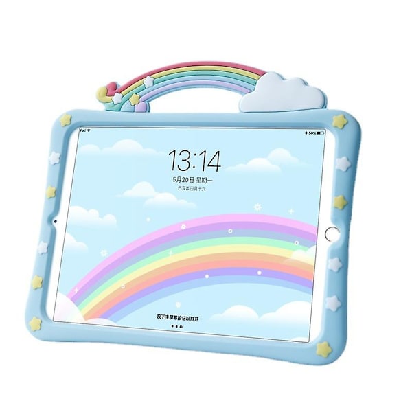 Exquisite Rainbow Bridge Case For 9.7inch Ipad 5th/6th Gen 2017/2018,soft Shockproof Silicone Back Cover With Built-in Bracket  (FMY)