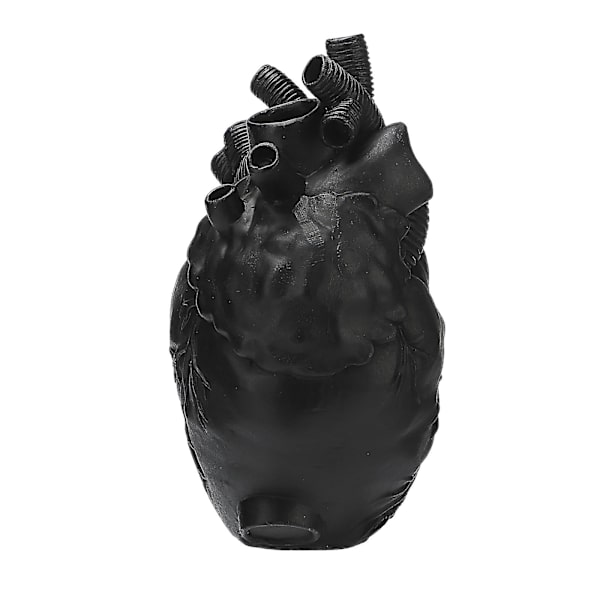 Hjerteformet blomsterbeholder Vase Tørket kroppsskulptur Harpiks Elegant vaser Potter Hjemmedekorasjon  (FMY) black