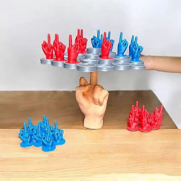 Middle Finger Balance Spil Sjovt Balancespil (FMY) Red Blue