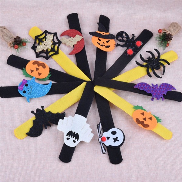 Halloween Armbånd Halloween Snap Armbånd Klassiske Halloween Designs Armbånd Halloween Party Favors Dekoration Forbrugsvarer (FMY)