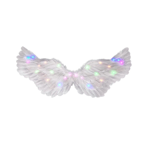 Englevinger, 3 stk/sett Lysende Englevinger og Glorier med LED-lys, barnekostyme til julaften, fest (FMY) Multicolor 80x40cm