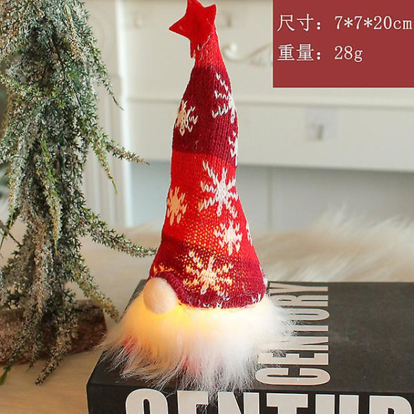 2024 Glødende Gnome Jul Ansigtsløs Dukke Glædelig Jul Boligdekoration Navidad Natal gave til nytår Julegaver (FMY) short Red