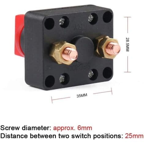 100A 12V roterende afbryder bilbatteri afbryder batteristrømafbryder, sort (FMY)