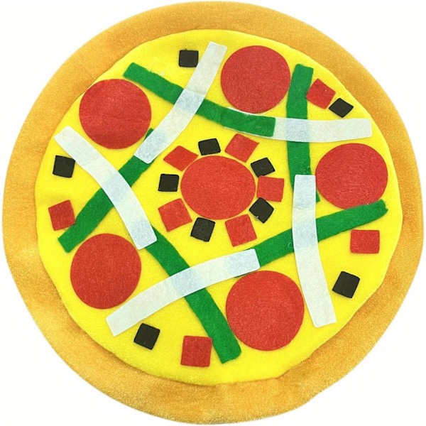 Rolig Pizzahatt för Vuxna - Perfekt för Halloween & Julpartyn, One Size Fits Most, Hållbar Poly-Bomullsblend (FMY) Pizza Hat-1pcs