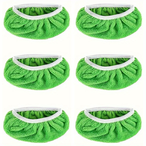 6pcs Reusable Flat Floor Mop Cloth Pads - Super Absorbent, Washable, Durable, Easy to Clean - Perfect for Wet and Dry Use, High Dirt Absorpt  (FMY)