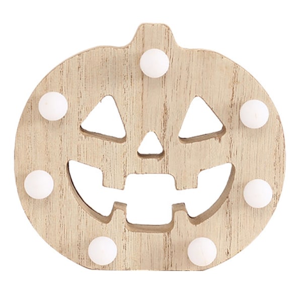 Halloween trä LED Light Bat Pumpkin Star Wood Crafts Ornament (FMY)