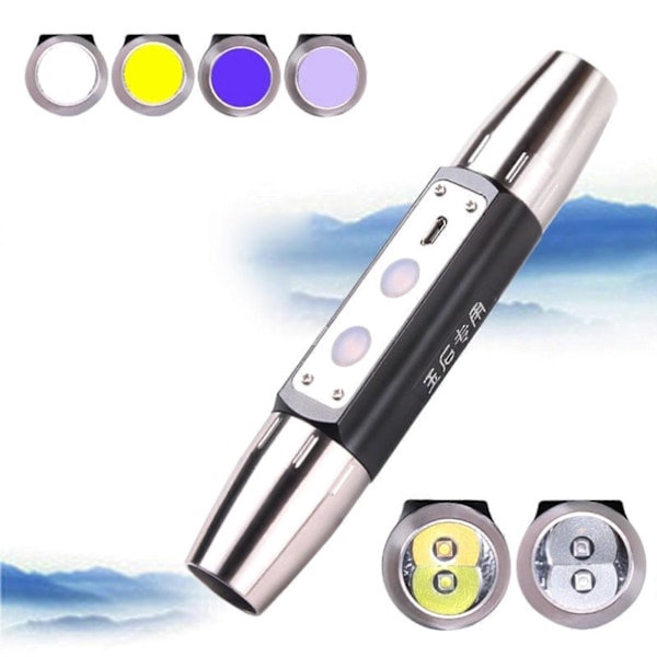 Jade Identifikationslommelygte Led UV Lommelygte 365NM 4 Lys Kilder UV Lys  (FMY)