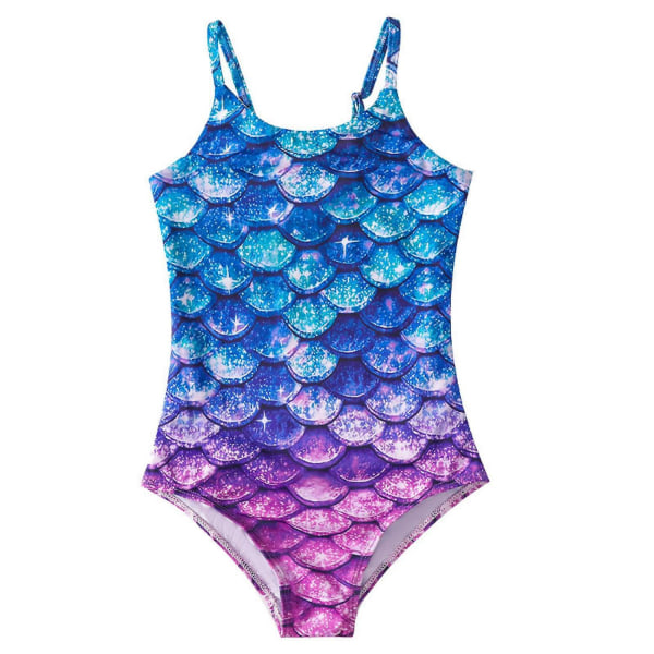 Mermaid Swimsuit Girls One Piece Swimsuit Spa Beach Swimwear --- Värikäs koko 100 (FMY)