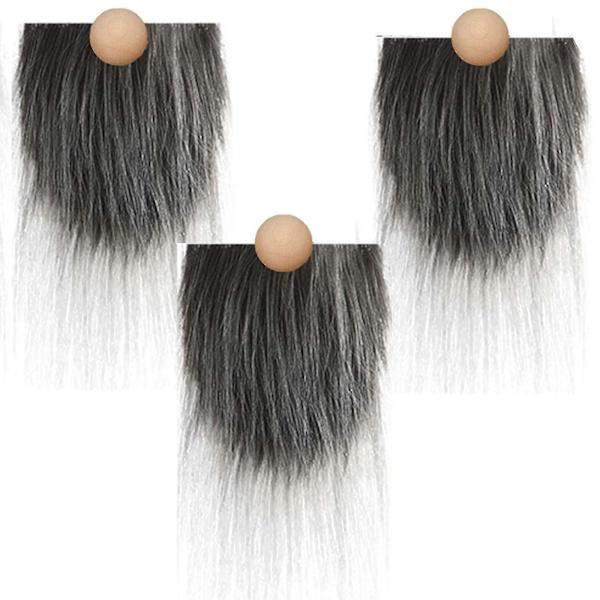 Gnome Perler og Falske Skæg 6 stk./sæt Kunstig Pels Dværg Skæg Træperle Til Jul Plys Gnome Dukke Håndlavet DIY (FMY) Dark gray