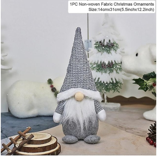 Jul Ansigtsløs Dukke Gnome 2023 Glædelig Julepynt til hjemmet Julepynt Xmas Navidad Natal nytår 2024 (FMY) 6