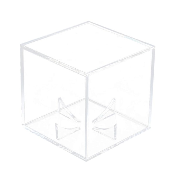 1 Stk Tennisbold Etui Transparent Kvadratisk Akryl Baseball Display Stativ Opbevaringsboks Holder Til Spiller Fan (FMY)