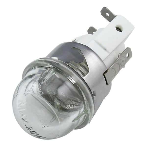 Ugnslampa Keramisk Bas 25W Rund för Huvud/Platt för Huvud Härdat Glas Spänning (FMY) 25W round head