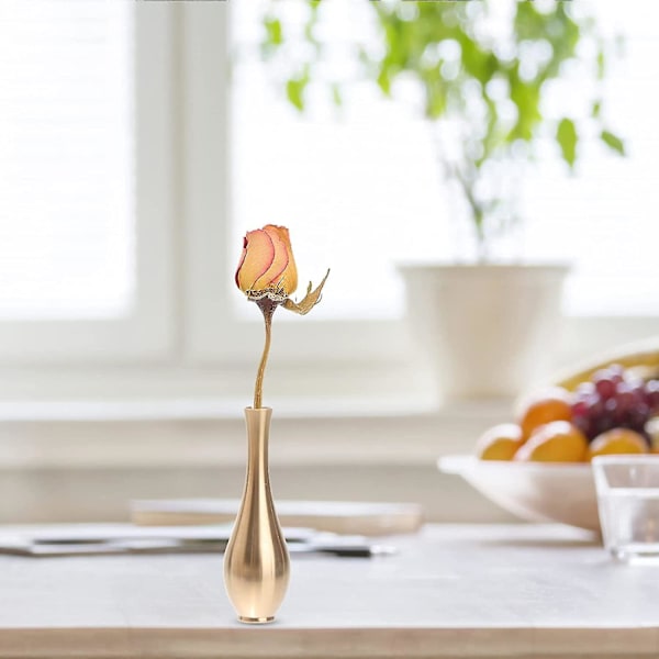 Gul Mässing Vas Elegant Mässing Liten Blomvas För Heminredning, Bröllop Eller Present (FMY) 5.9*1.8cm