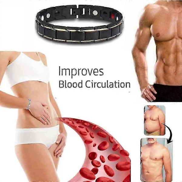 Copper Pulse Prostata Velvære Armbånd, Magnetisk Armbånd Forbedrer Blodsirkulasjonen (FMY) black