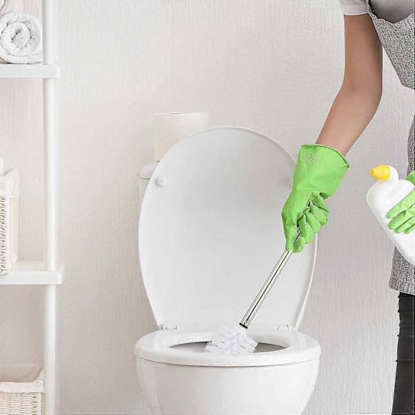 Ersättningsborsthuvuden för toalettborste, Set om 9, Förpackning med WC-borstar, 12 mm gänga, D: 7 cm, Vit (FMY)