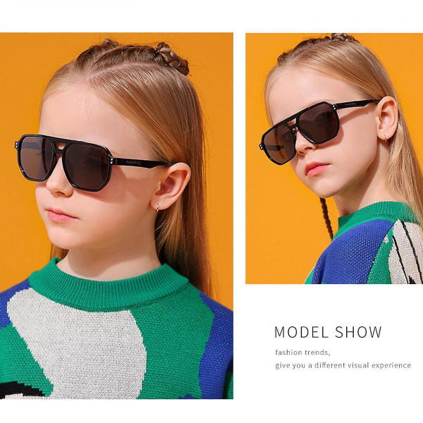 Retro barnesolbriller for gutter, jenter 3-12 år - bruddsikre Uv400 solbriller for småbarn (FMY)