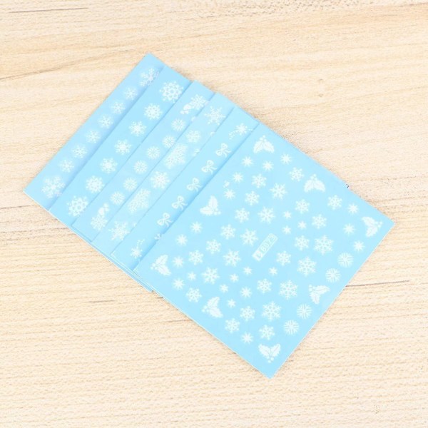 30 Ark Snowflake Nagelstickers Vita Självhäftande Vinter Jul (FMY)