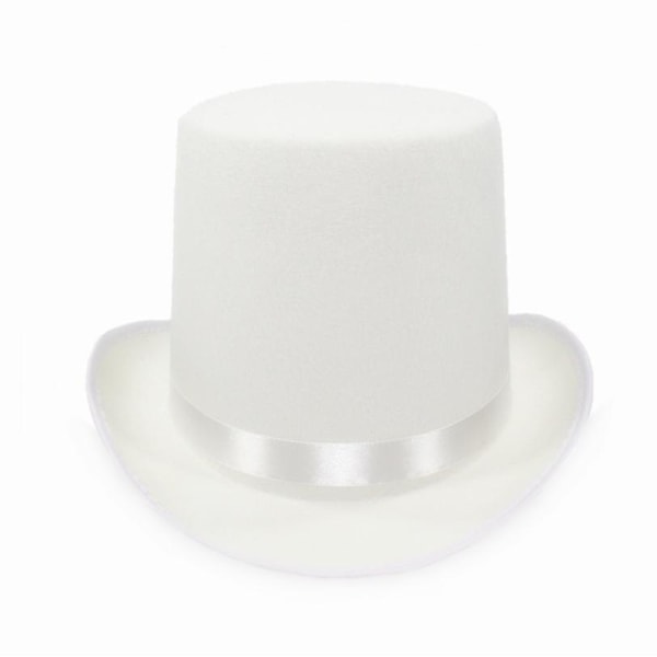 Bristol Novelty Unisex Wool Effect Top Hat White  (FMY)