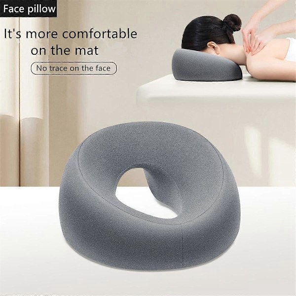 Ergonomisk Liggläge Kudde Memory Foam Huvudstöd Kudde Kroppsmassage Ansiktsstöd Kudde för Skönhetssalong-A (FMY) Grey