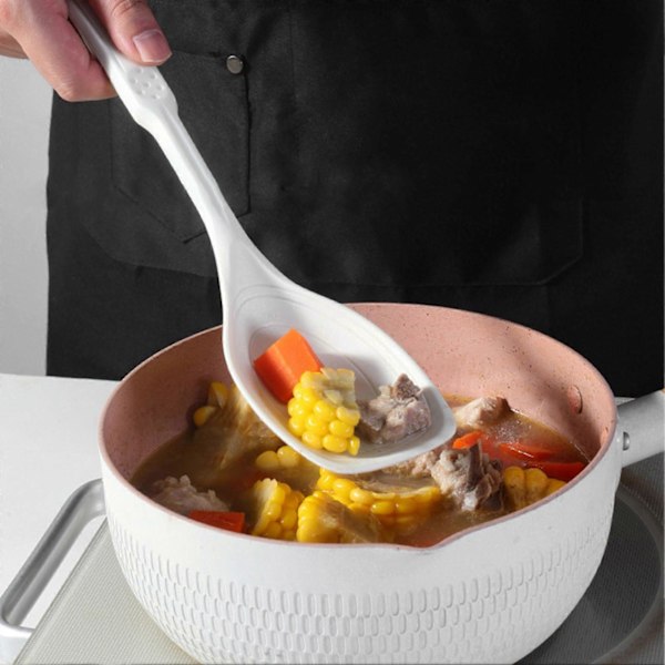 2 stk./sæt Stort Silikone Madlavningsske Spatel Sæt Non-Stick Slidske Massiv Ske Sæt Hængende Hul Design Varmebestandig Ske Køkkenredskaber (FMY) Red