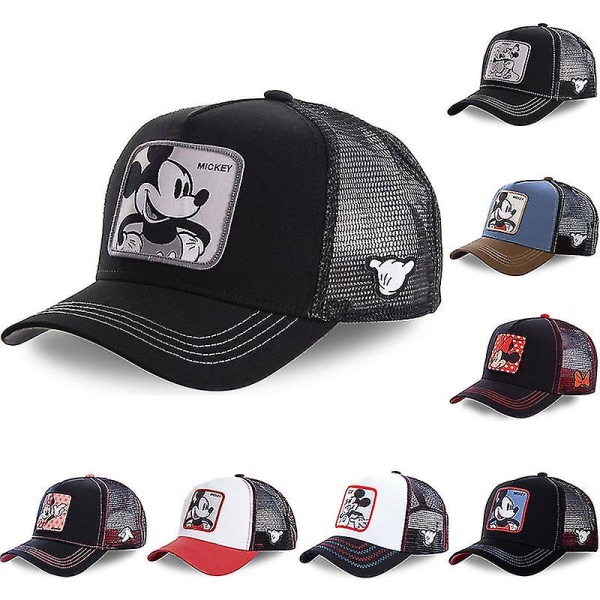 Trucker Cap Mænd Unisex Sports Baseball Mesh Mickey Hat Minnie Hat Løb Åndbar Cap Sommer Cap  (FMY) MICKEY Black